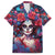 Day of Dead Lady Family Matching Short Sleeve Bodycon Dress and Hawaiian Shirt Sugar Skull Field Rose Lady - Wonder Print Shop