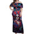 Day of Dead Lady Off Shoulder Maxi Dress Sugar Skull Field Rose Lady - Wonder Print Shop