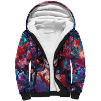 Day of Dead Lady Sherpa Hoodie Sugar Skull Field Rose Lady - Wonder Print Shop