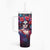 Day of Dead Lady Tumbler With Handle Sugar Skull Field Rose Lady - Wonder Print Shop