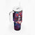 Day of Dead Lady Tumbler With Handle Sugar Skull Field Rose Lady - Wonder Print Shop