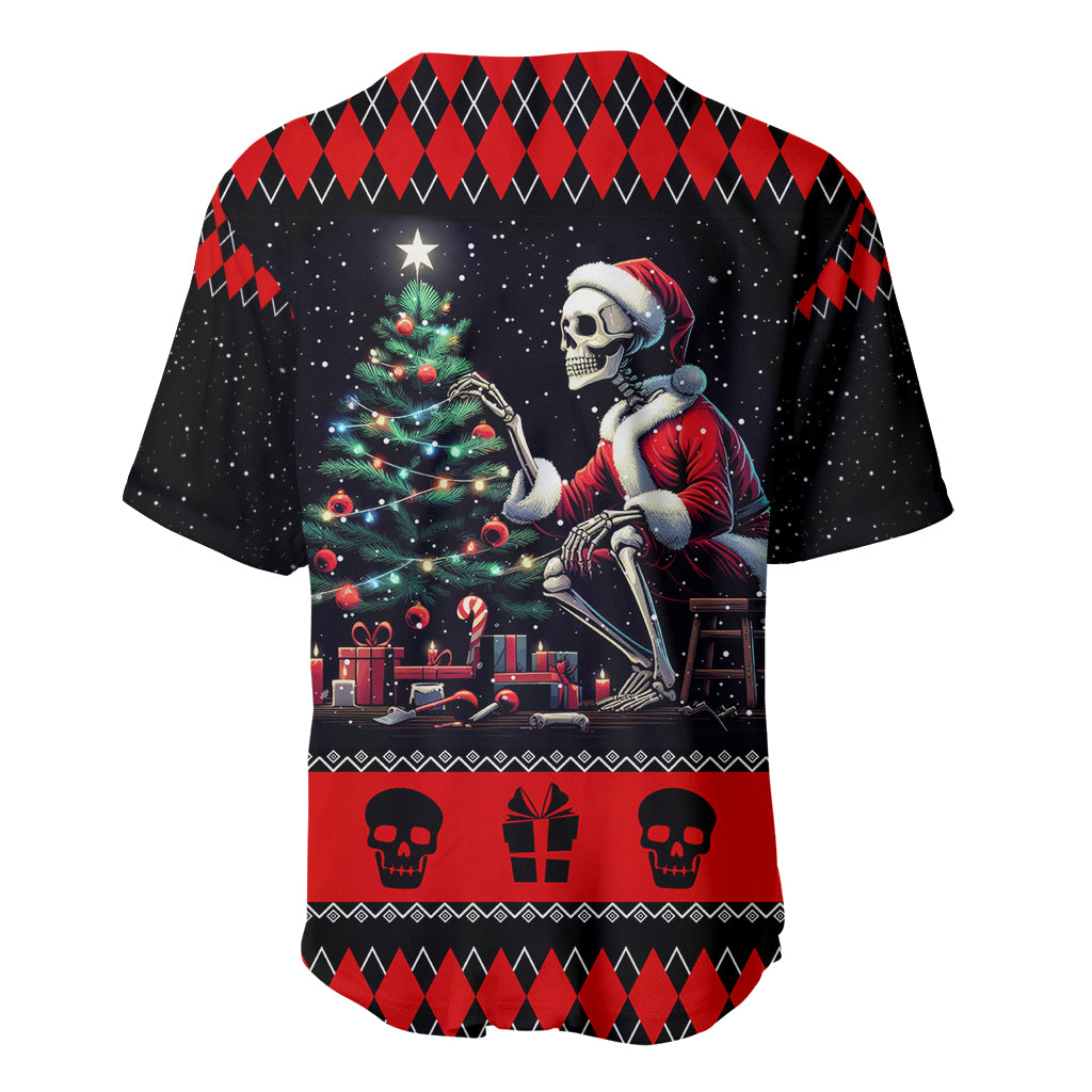Christmas Skull Baseball Jersey Santa Skull Prepairing For Christmas - Wonder Print Shop