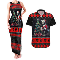 Christmas Skull Couples Matching Tank Maxi Dress and Hawaiian Shirt Santa Skull Prepairing For Christmas - Wonder Print Shop
