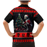Christmas Skull Family Matching Mermaid Dress and Hawaiian Shirt Santa Skull Prepairing For Christmas - Wonder Print Shop