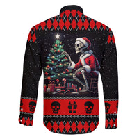 Christmas Skull Family Matching Mermaid Dress and Hawaiian Shirt Santa Skull Prepairing For Christmas - Wonder Print Shop