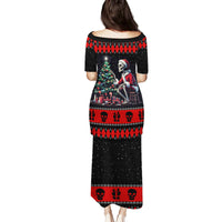 Christmas Skull Family Matching Puletasi Dress and Hawaiian Shirt Santa Skull Prepairing For Christmas - Wonder Print Shop