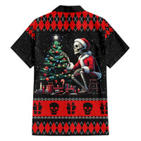 Christmas Skull Family Matching Short Sleeve Bodycon Dress and Hawaiian Shirt Santa Skull Prepairing For Christmas - Wonder Print Shop