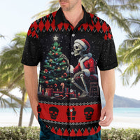 Christmas Skull Hawaiian Shirt Santa Skull Prepairing For Christmas - Wonder Print Shop