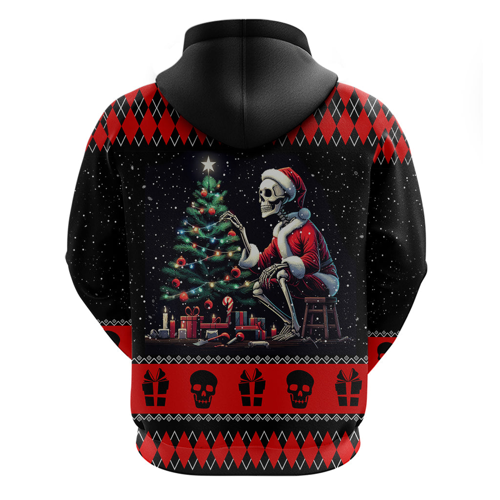 Christmas Skull Hoodie Santa Skull Prepairing For Christmas - Wonder Print Shop