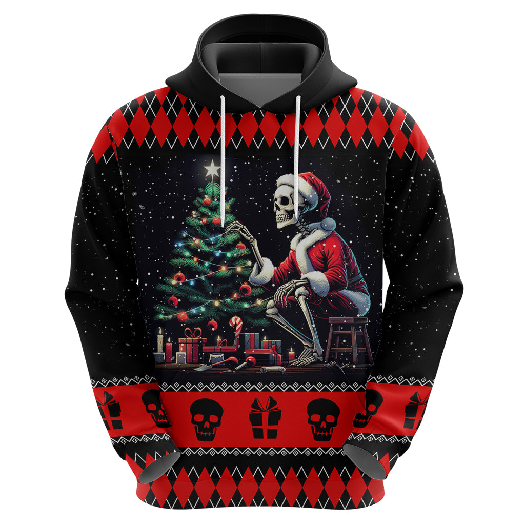 Christmas Skull Hoodie Santa Skull Prepairing For Christmas - Wonder Print Shop