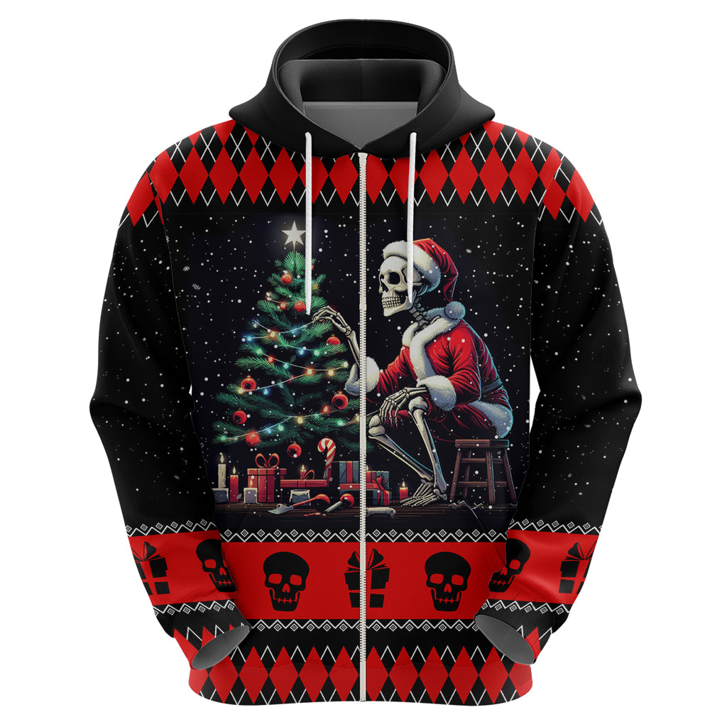 Christmas Skull Hoodie Santa Skull Prepairing For Christmas - Wonder Print Shop