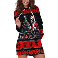 Christmas Skull Hoodie Dress Santa Skull Prepairing For Christmas - Wonder Print Shop