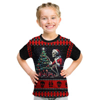 Christmas Skull Kid T Shirt Santa Skull Prepairing For Christmas - Wonder Print Shop