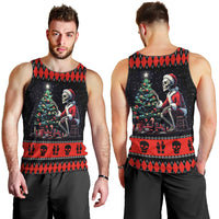 Christmas Skull Men Tank Top Santa Skull Prepairing For Christmas - Wonder Print Shop