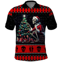 Christmas Skull Polo Shirt Santa Skull Prepairing For Christmas - Wonder Print Shop