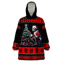 Christmas Skull Wearable Blanket Hoodie Santa Skull Prepairing For Christmas - Wonder Print Shop