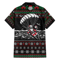 Christmas Skull Family Matching Long Sleeve Bodycon Dress and Hawaiian Shirt Santa Skull Jumps In Parachute - Wonder Print Shop