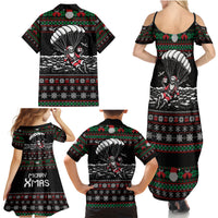 Christmas Skull Family Matching Summer Maxi Dress and Hawaiian Shirt Santa Skull Jumps In Parachute - Wonder Print Shop