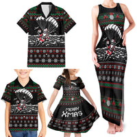 Christmas Skull Family Matching Tank Maxi Dress and Hawaiian Shirt Santa Skull Jumps In Parachute - Wonder Print Shop