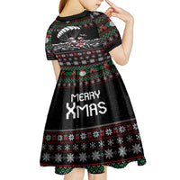 Christmas Skull Kid Short Sleeve Dress Santa Skull Jumps In Parachute - Wonder Print Shop