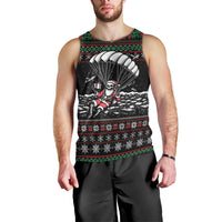 Christmas Skull Men Tank Top Santa Skull Jumps In Parachute - Wonder Print Shop