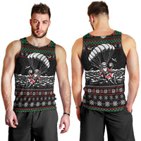 Christmas Skull Men Tank Top Santa Skull Jumps In Parachute - Wonder Print Shop