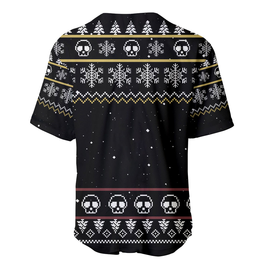 Christmas Skull Baseball Jersey Santa Skull Ride Motorbike - Wonder Print Shop