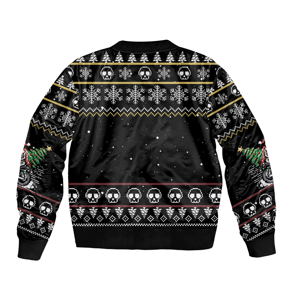 Christmas Skull Bomber Jacket Santa Skull Ride Motorbike - Wonder Print Shop