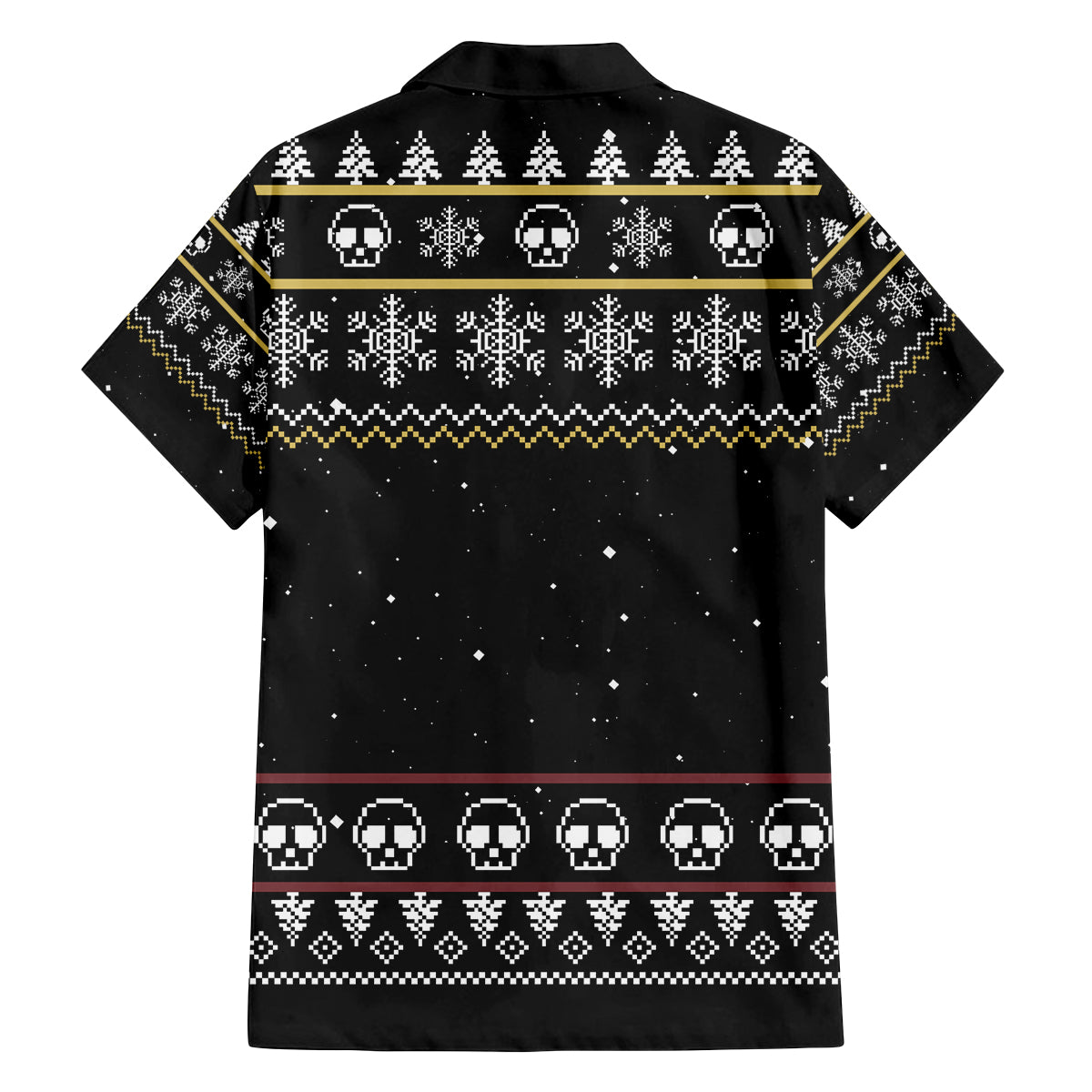 Christmas Skull Family Matching Off Shoulder Long Sleeve Dress and Hawaiian Shirt Santa Skull Ride Motorbike - Wonder Print Shop