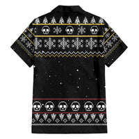 Christmas Skull Family Matching Off Shoulder Short Dress and Hawaiian Shirt Santa Skull Ride Motorbike - Wonder Print Shop