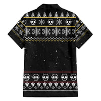 Christmas Skull Family Matching Short Sleeve Bodycon Dress and Hawaiian Shirt Santa Skull Ride Motorbike - Wonder Print Shop