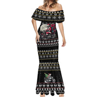 Christmas Skull Mermaid Dress Santa Skull Ride Motorbike - Wonder Print Shop
