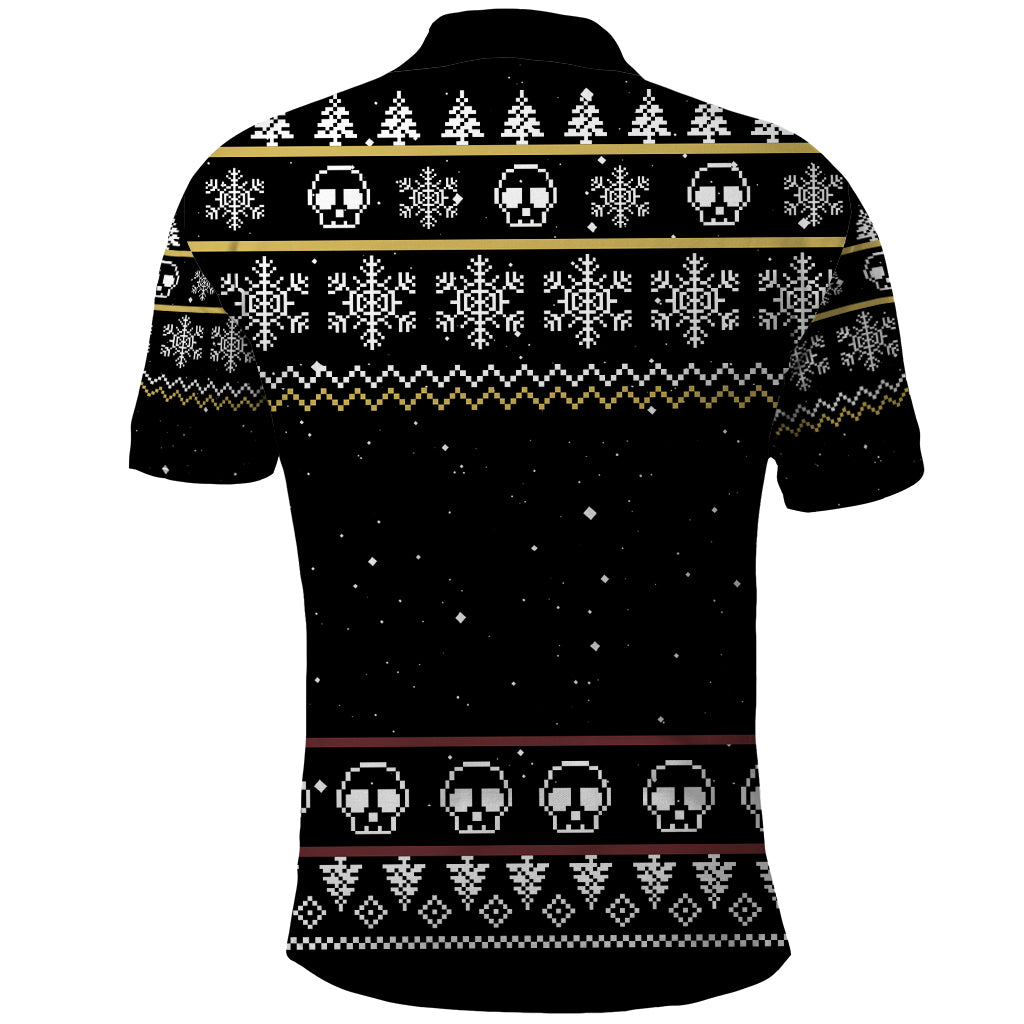 Christmas Skull Polo Shirt Santa Skull Ride Motorbike - Wonder Print Shop