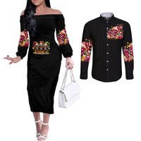 christmas-skull-couples-matching-off-the-shoulder-long-sleeve-dress-and-long-sleeve-button-shirt-christmas-tree-skull