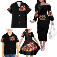 Christmas Skull Family Matching Off Shoulder Long Sleeve Dress and Hawaiian Shirt Christmas Tree Skull - Wonder Print Shop