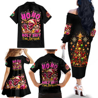 Christmas Skull Family Matching Off Shoulder Long Sleeve Dress and Hawaiian Shirt Christmas Tree Skull - Wonder Print Shop