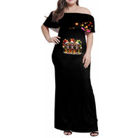 Christmas Skull Family Matching Off Shoulder Maxi Dress and Hawaiian Shirt Christmas Tree Skull - Wonder Print Shop