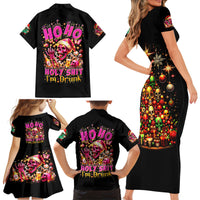 Christmas Skull Family Matching Short Sleeve Bodycon Dress and Hawaiian Shirt Christmas Tree Skull - Wonder Print Shop