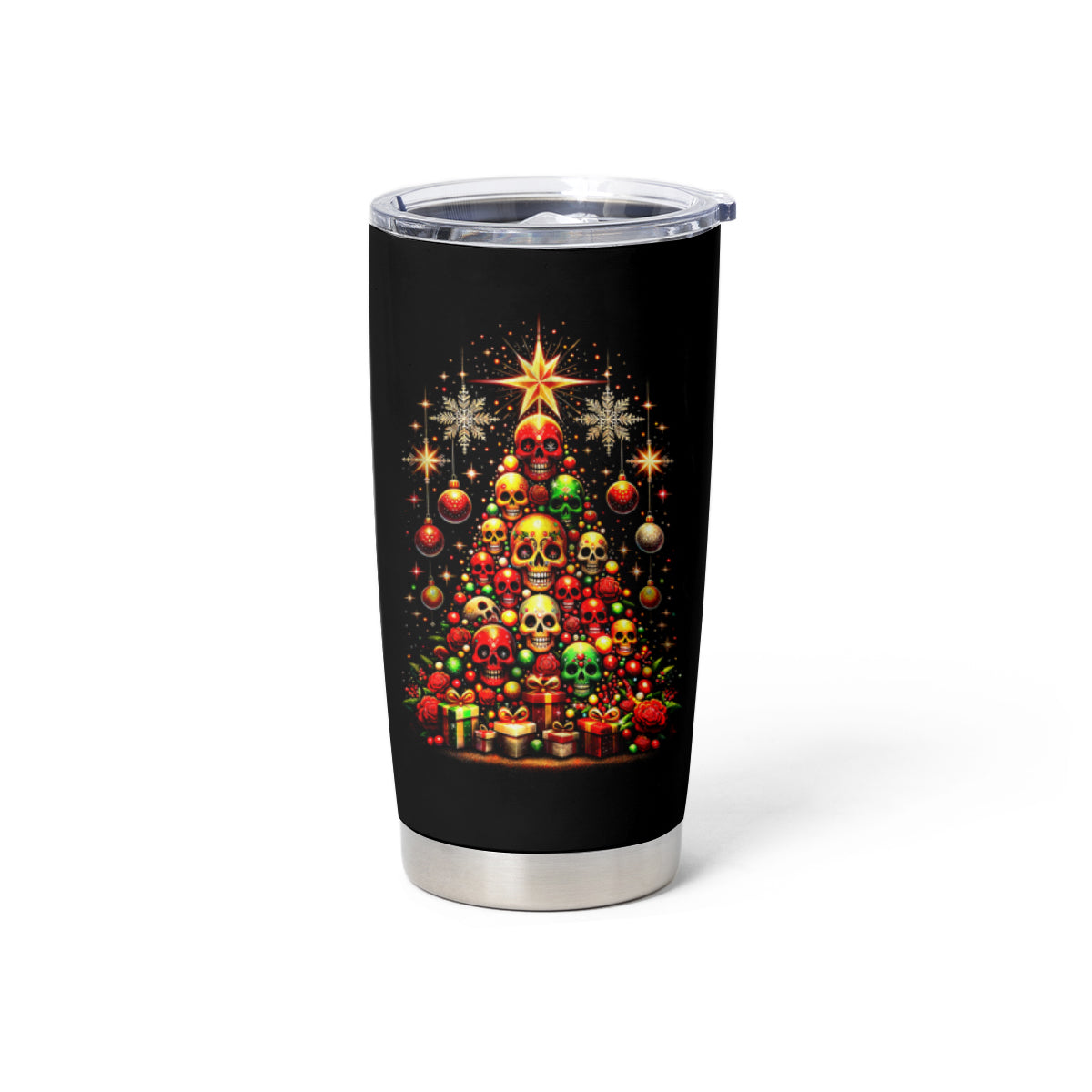 Christmas Skull Tumbler Cup Christmas Tree Skull - Wonder Print Shop