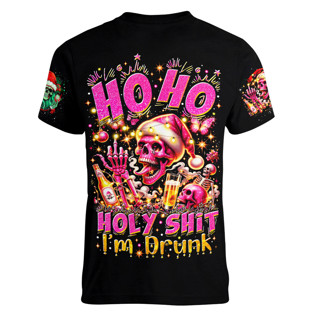 Christmas Skull Women V Neck T Shirt Christmas Tree Skull - Wonder Print Shop