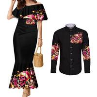 christmas-skull-couples-matching-mermaid-dress-and-long-sleeve-button-shirt-ho-ho-holy-shit-im-drink
