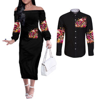 christmas-skull-couples-matching-off-the-shoulder-long-sleeve-dress-and-long-sleeve-button-shirt-ho-ho-holy-shit-im-drink