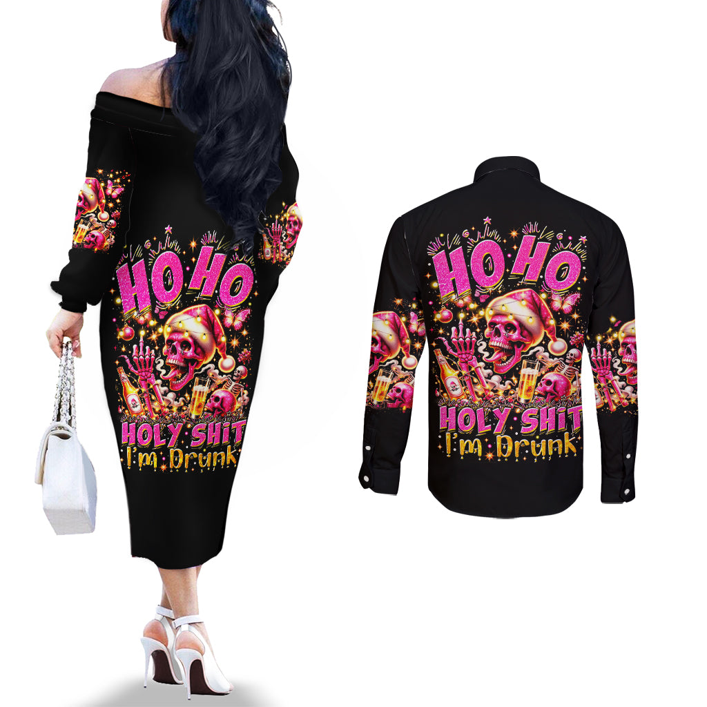 christmas-skull-couples-matching-off-the-shoulder-long-sleeve-dress-and-long-sleeve-button-shirt-ho-ho-holy-shit-im-drink