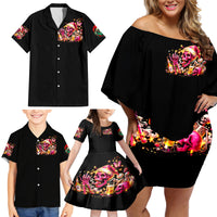 Christmas Skull Family Matching Off Shoulder Short Dress and Hawaiian Shirt Ho Ho Holy Shit I'm Drink - Wonder Print Shop