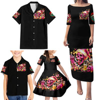 Christmas Skull Family Matching Puletasi Dress and Hawaiian Shirt Ho Ho Holy Shit I'm Drink - Wonder Print Shop