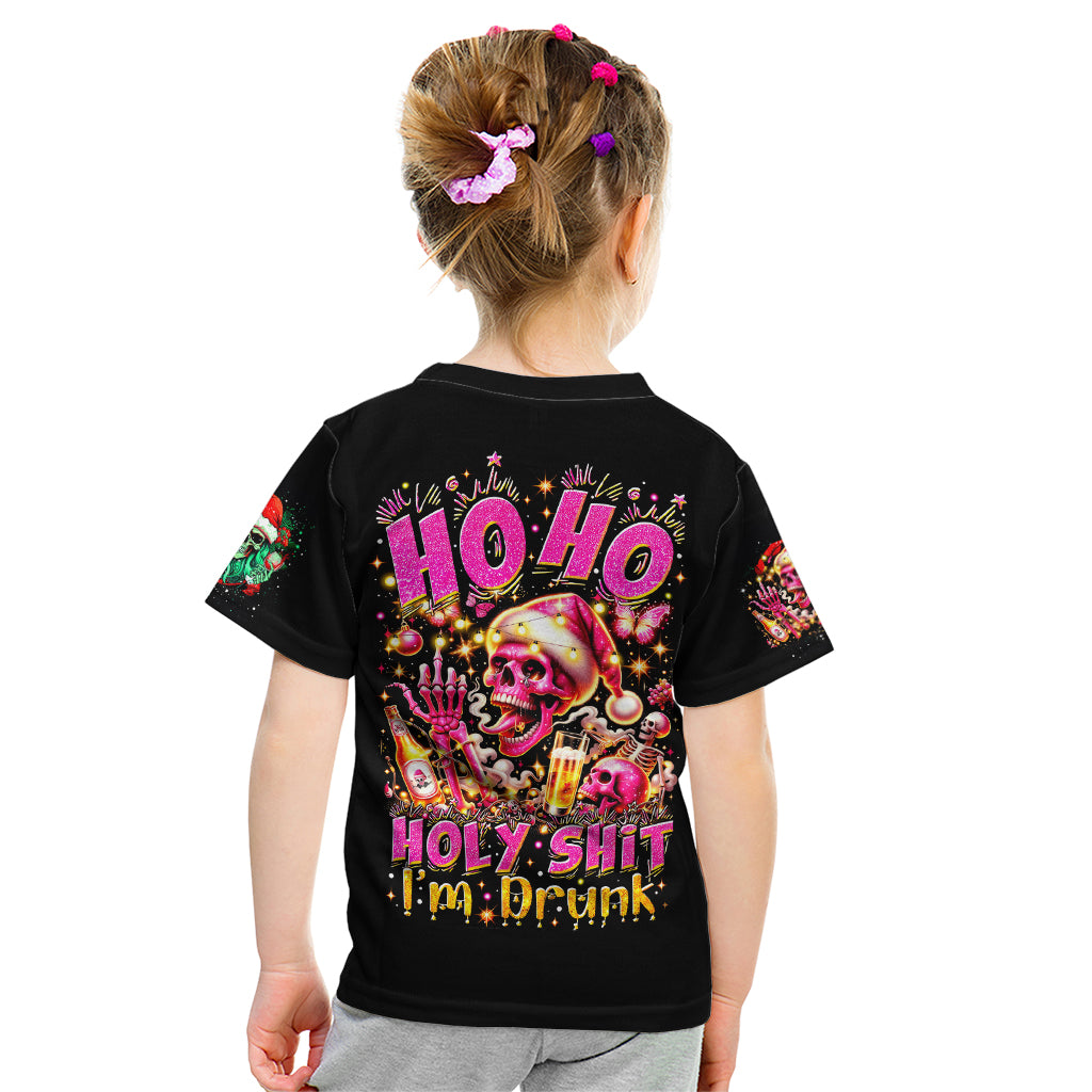 Christmas Skull Kid T Shirt Ho Ho Holy Shit I'm Drink - Wonder Print Shop