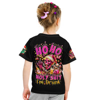 Christmas Skull Kid T Shirt Ho Ho Holy Shit I'm Drink - Wonder Print Shop