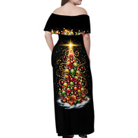 Christmas Sugar Skull Family Matching Off Shoulder Maxi Dress and Hawaiian Shirt Christmas Tree Sugar Skull - Wonder Print Shop
