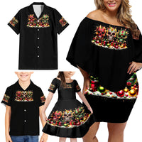 Christmas Sugar Skull Family Matching Off Shoulder Short Dress and Hawaiian Shirt Christmas Tree Sugar Skull - Wonder Print Shop