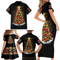 Christmas Sugar Skull Family Matching Short Sleeve Bodycon Dress and Hawaiian Shirt Christmas Tree Sugar Skull - Wonder Print Shop